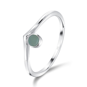 Green Quartz Stone Silver Ring NSR-3944